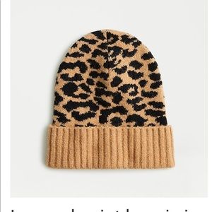 J.crew Leopard-print beanie in supersoft yarn